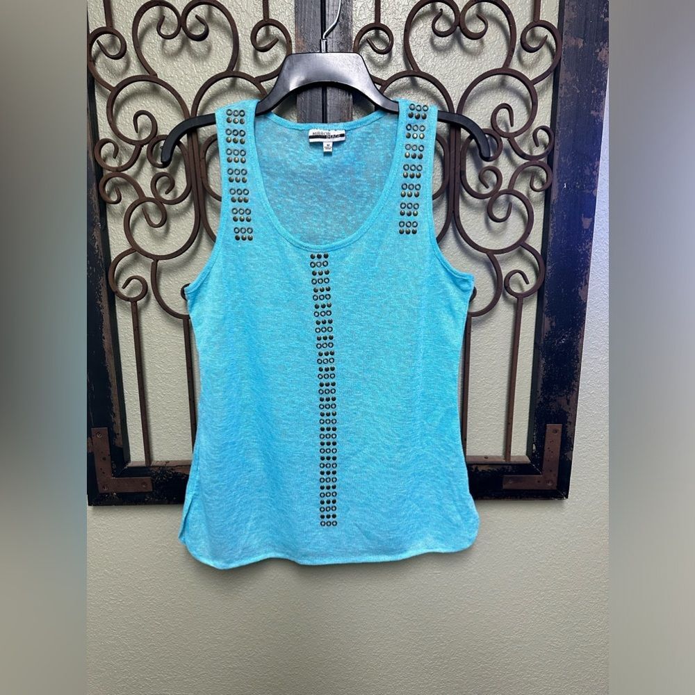 Mirror Image turquoise studded tank top